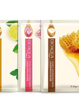 Маска-серветка для особи зволожуюча з трояндою bioaqua rose moisturizing mask (30г)4 фото