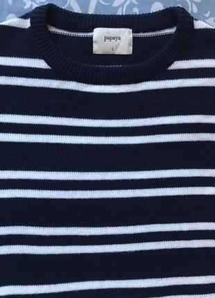 Джемпер светр в смужку з розрізами на рукавах4 фото