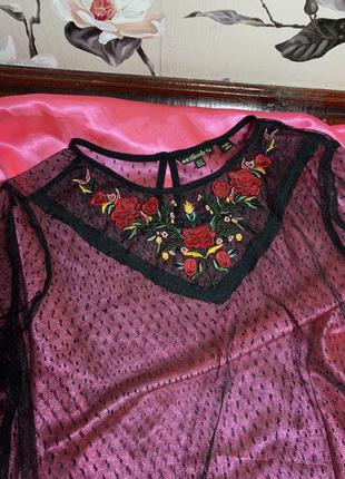 Прозора блузка блуза кофта сітка з вишивкою вишита вишиванка2 фото