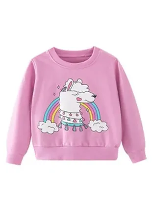 Berni kids свитшот для девочки с рисунком лама фиолетовый lama dreams