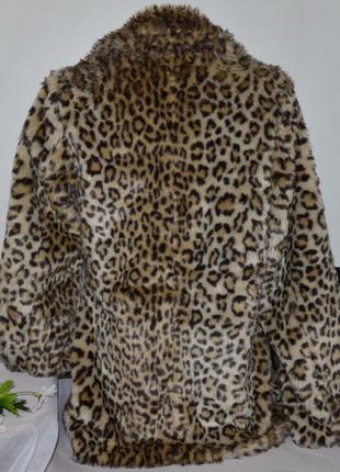 Брендовая леопардовая шуба с карманами papaya акрил3 фото