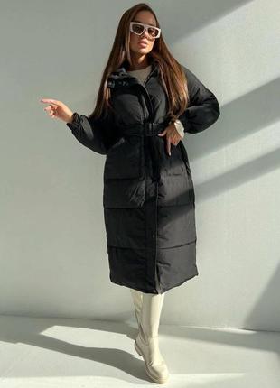 Женская зимняя удлиненная куртка3 фото