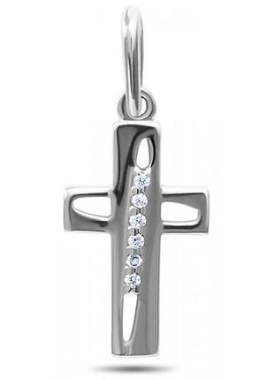 Серебряная подвеска, декоративный крестик