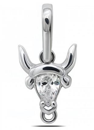 Серебряная подвеска,знак зодиака, телец