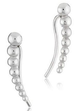 Серебряные сережки, безкамянки, без вставок, каффы