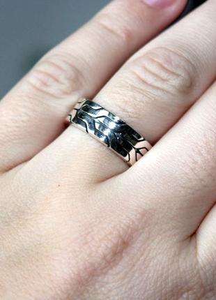 Серебряное мужское кольцо, кольцо унисекс, без вставок5 фото