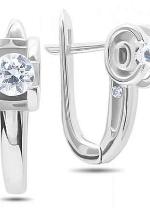 Срібні сережки з камінням