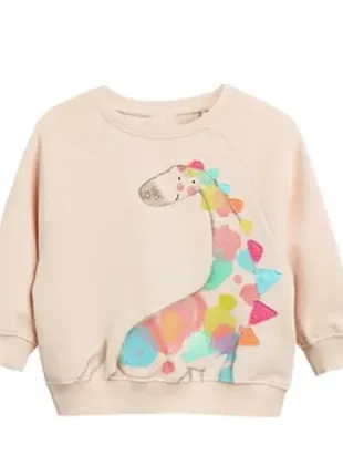 Berni kids свитшот для девочки с изображением жирафа розовый rainbow giraffe