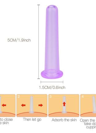 Вакуумная силиконовая банка мини для лица фиолетовая gs0133 фото