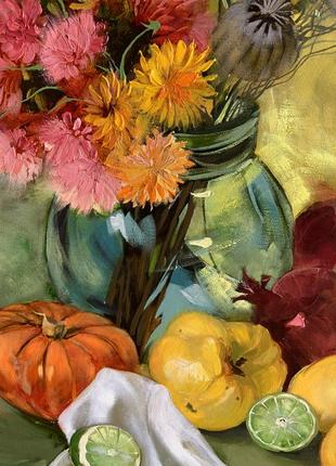 Картина олійними фарбами, дари осені. 70х507 фото