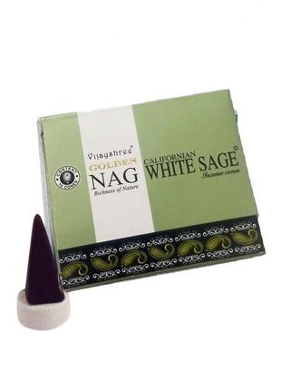 Golden nag white sage белый шалфей vijayshree конусы 30 шт satya безосновное благовоние  33937