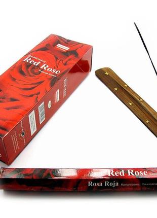 Набор  благовоний red rose (красная роза) + подставка 44025d1 фото