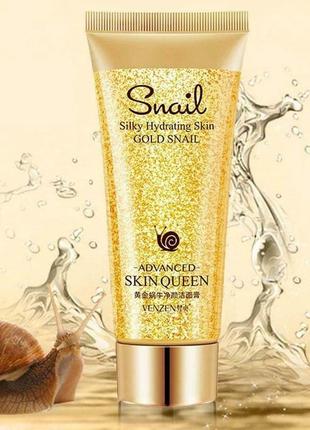 Антивозрастная пенка для ежедневного очищения кожи venzen gold snail, 100мл2 фото