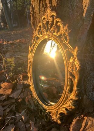 Винтаж винтажное гипсовое фигурное будуар викторианское рококо барокко зеркало бронза бронзовое золото золотое фотосессия рамка сказочное ссср7 фото