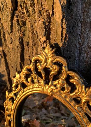Винтаж винтажное гипсовое фигурное будуар викторианское рококо барокко зеркало бронза бронзовое золото золотое фотосессия рамка сказочное ссср8 фото