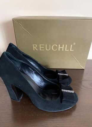 Чорні замшеві туфлі  reuchll4 фото