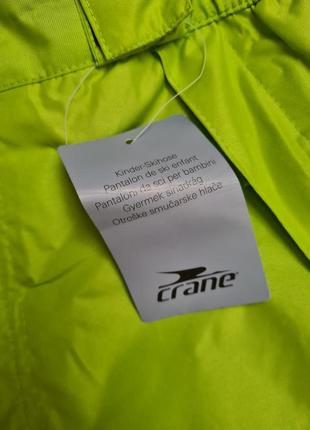Crane германия лыжные термо штаны 146/152 салатовые зимние6 фото