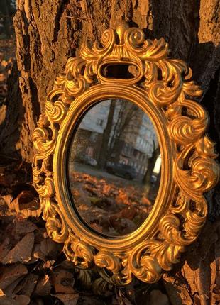 Винтаж винтажное гипсовое фигурное викторианское рококо барокко зеркало бронза бронзовое золото золотое фотосессия рамка сказочное ссср будуар