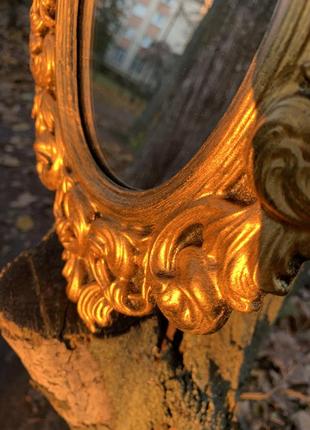 Винтаж винтажное гипсовое фигурное викторианское рококо барокко зеркало бронза бронзовое золото золотое фотосессия рамка сказочное ссср будуар3 фото