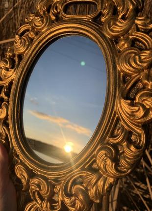 Винтаж винтажное гипсовое фигурное викторианское рококо барокко зеркало бронза бронзовое золото золотое фотосессия рамка сказочное ссср будуар6 фото