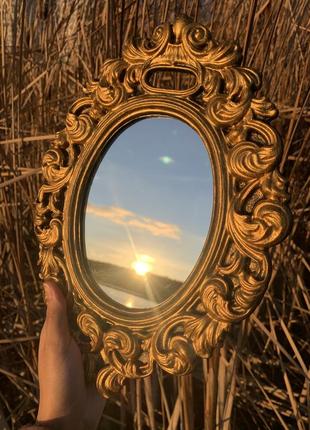Вінтаж вінтажне гіпсове фігурне вікторіанське рококо бронза бароко дзеркало бронзове золоте вензелі подарунок фотосесія рамка казкове срср будуар5 фото