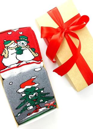 Набор женских носков  подарок к  рождественским праздникам 2 пары.8 фото