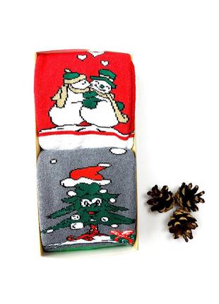 Набор женских носков  подарок к  рождественским праздникам 2 пары.2 фото