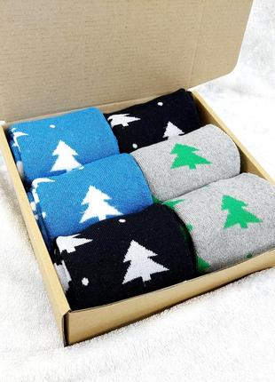 Женские махровые носки новогоднее настроение в коробочке 6 пар4 фото