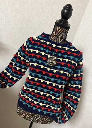 Оригинальный вязаной свитер винтаж