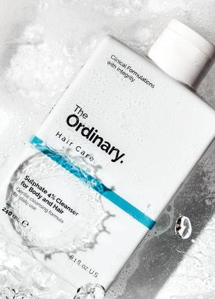 Шампунь очищуючий для волосся та шкіри голови the ordinary 4% sulphate 4% cleanser for body and hair3 фото