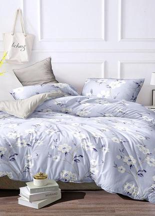 Семейный комплект постельного белья цветочный люкс сатин с компаньоном s3581 фото