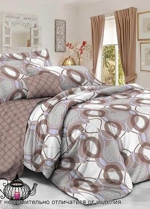 Сатиновый евро комплект постельного белья с компаньоном s341