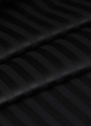 Страйп сатин чёрное постельное белье турция  180х200  luxury st-10192 фото