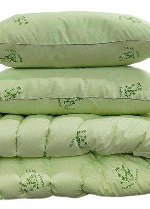 Одеяло и две подушки, двуспальное одеяло лебяжий пух "bamboo" + 2 подушки 70х70