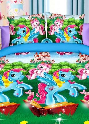 Постільна білизна my little pony 150x215 см з ранфорсу r86571 фото