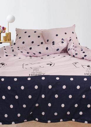 Детское розовое постельное бельё с мишками с компаньоном 150x215 см s420