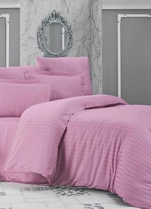 Комплект постельного белья страйп-сатин 100% хлопок, размер евро фиолетовый st-1007