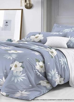 Сатиновый семейный комплект постельного белья, люкс качество цветы с компаньоном s409