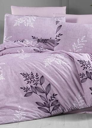 1,5 спальный комплект постельного белья фиолетовый с цветами с компаньоном r-t91841 фото