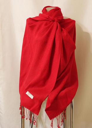 Шарф палантин червоний pashmina пашмайна silk шовк