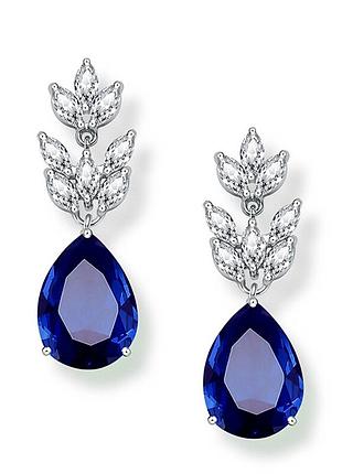 Серьги вечерние, ювелирная бижутерия посеребрение 1415-бв