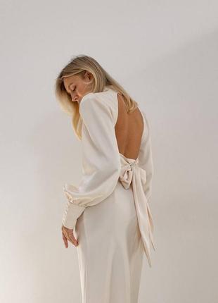 Сукня шовк італія з відкритою спиною з імітацією пояса10 фото