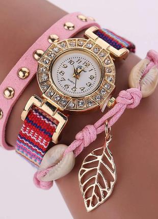 Рожевий маленький жіночий годинник браслет