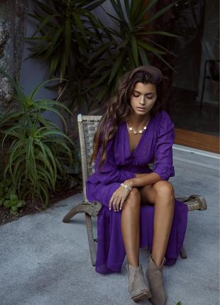 Zara фиолетовое миди платье m5 фото