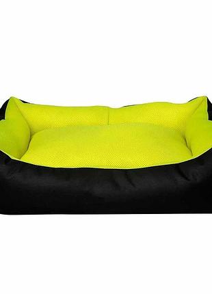 Диван для тварин dondurma,прямокут,з бортиками,(чорний/лімон) 50*38*19 см s