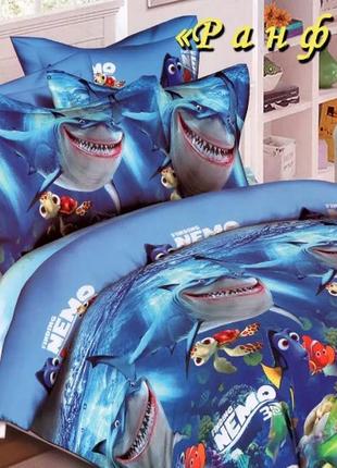 Дитяча постіль ранфорс україна гарна якість полуторне ліжко дитяче немо nemo