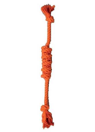 Іграшка для собак цуценят croci juice канат з вузловою серединою, колір апельсин, 43см