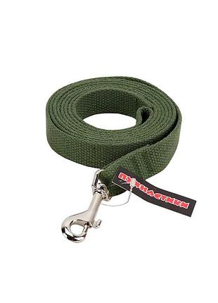 Поводок для собак брезентовий пухнастики, зелений  20 мм/ 2 м
