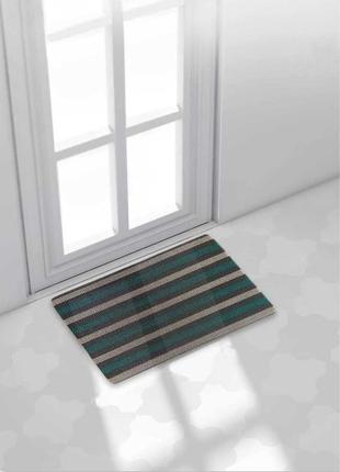 Дверний килимок з петлевою щетиною розміром 40 x 60 для внутрішнього зовнішнього входу - зелена поло