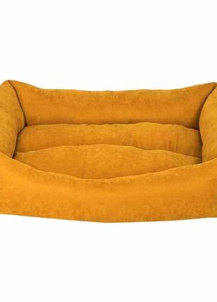 Диван для тварин cookie, прямокутний з бортиками (гірчичний) 62*44*22 см m